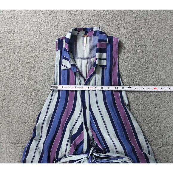 Free People Tops Womens XS Striped Mackenzie Wrap Purple Combo Sleeveless - Picture 9 of 9